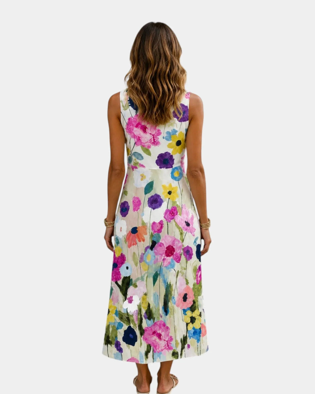 Vanina | Ärmelloses Midikleid mit floralem Druck