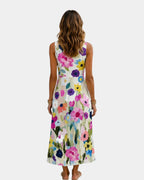 Vanina | Ärmelloses Midikleid mit floralem Druck