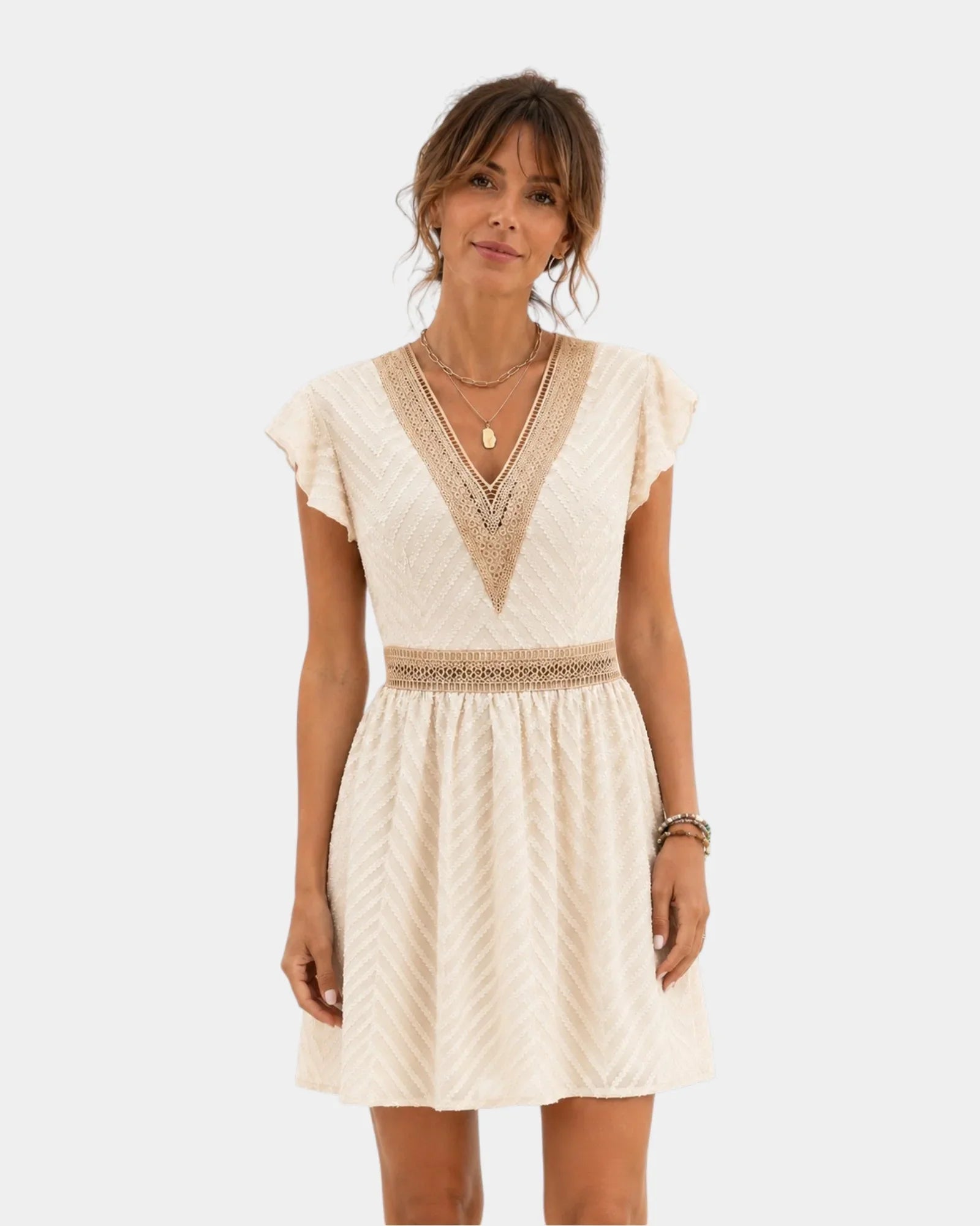 Hava | Kurzes Kleid mit V-Ausschnitt