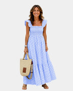 Inaëlle | Vintage Maxikleid mit Karomuster