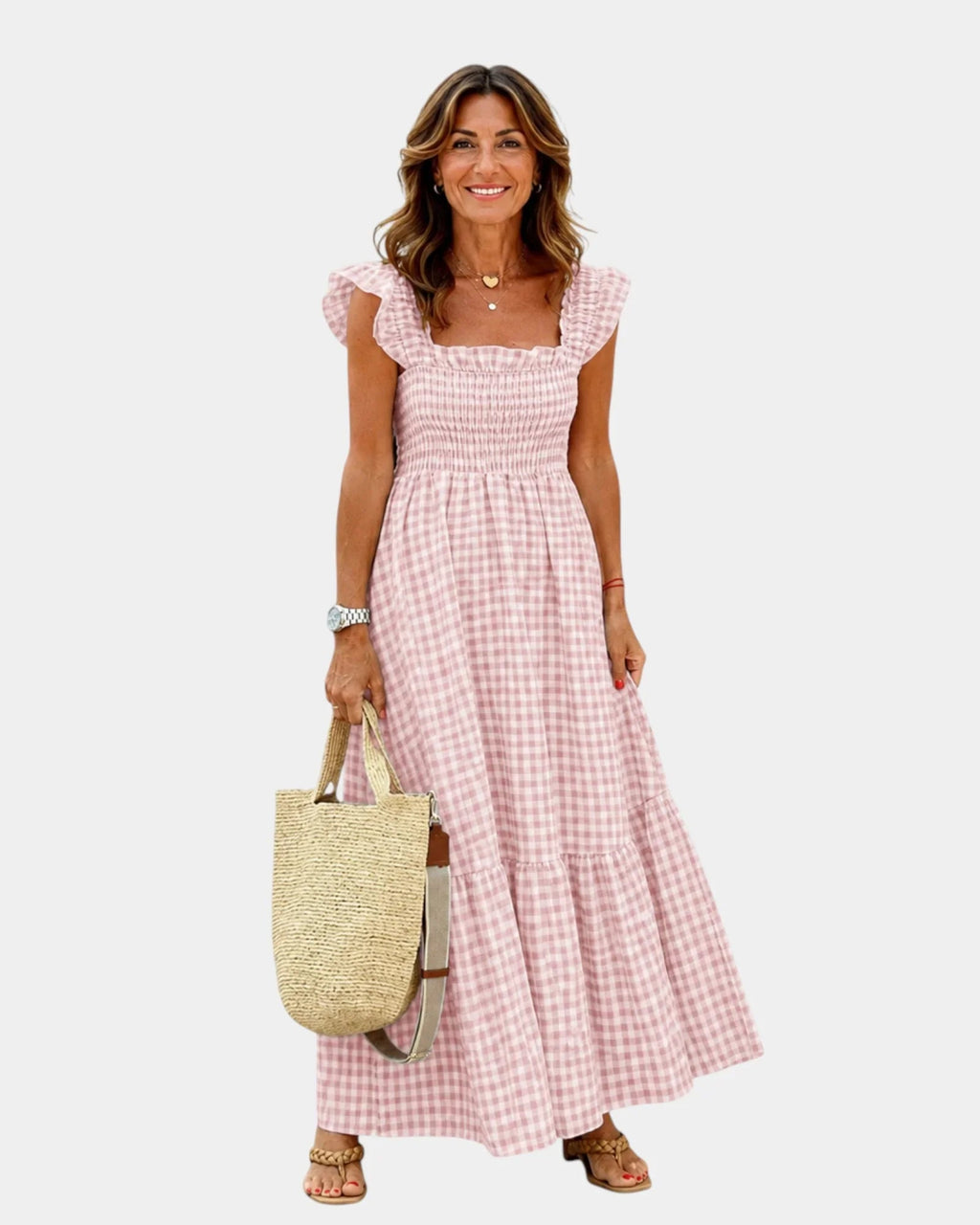 Inaëlle | Vintage Maxikleid mit Karomuster