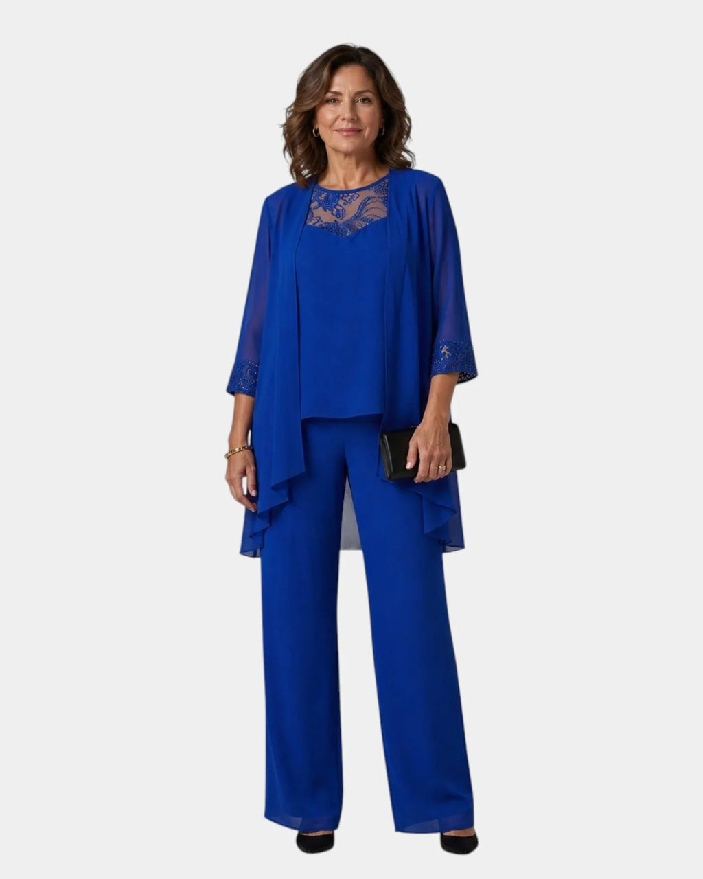 Adalie | Ensemble aus Hose, Bluse und passendem Mantel