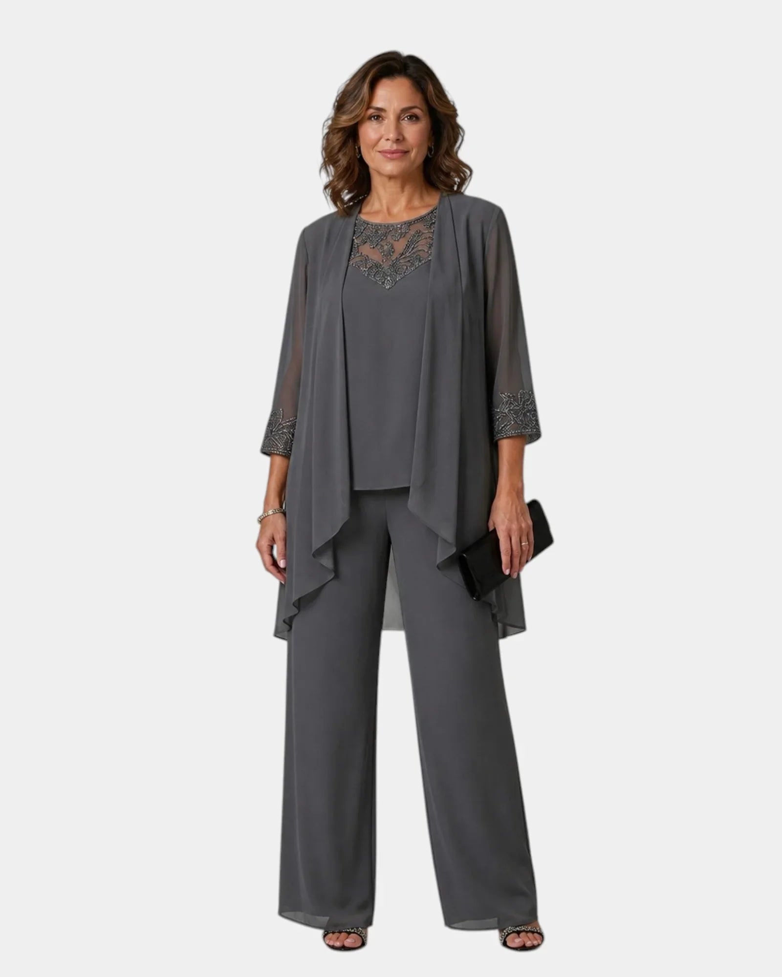 Adalie | Ensemble aus Hose, Bluse und passendem Mantel