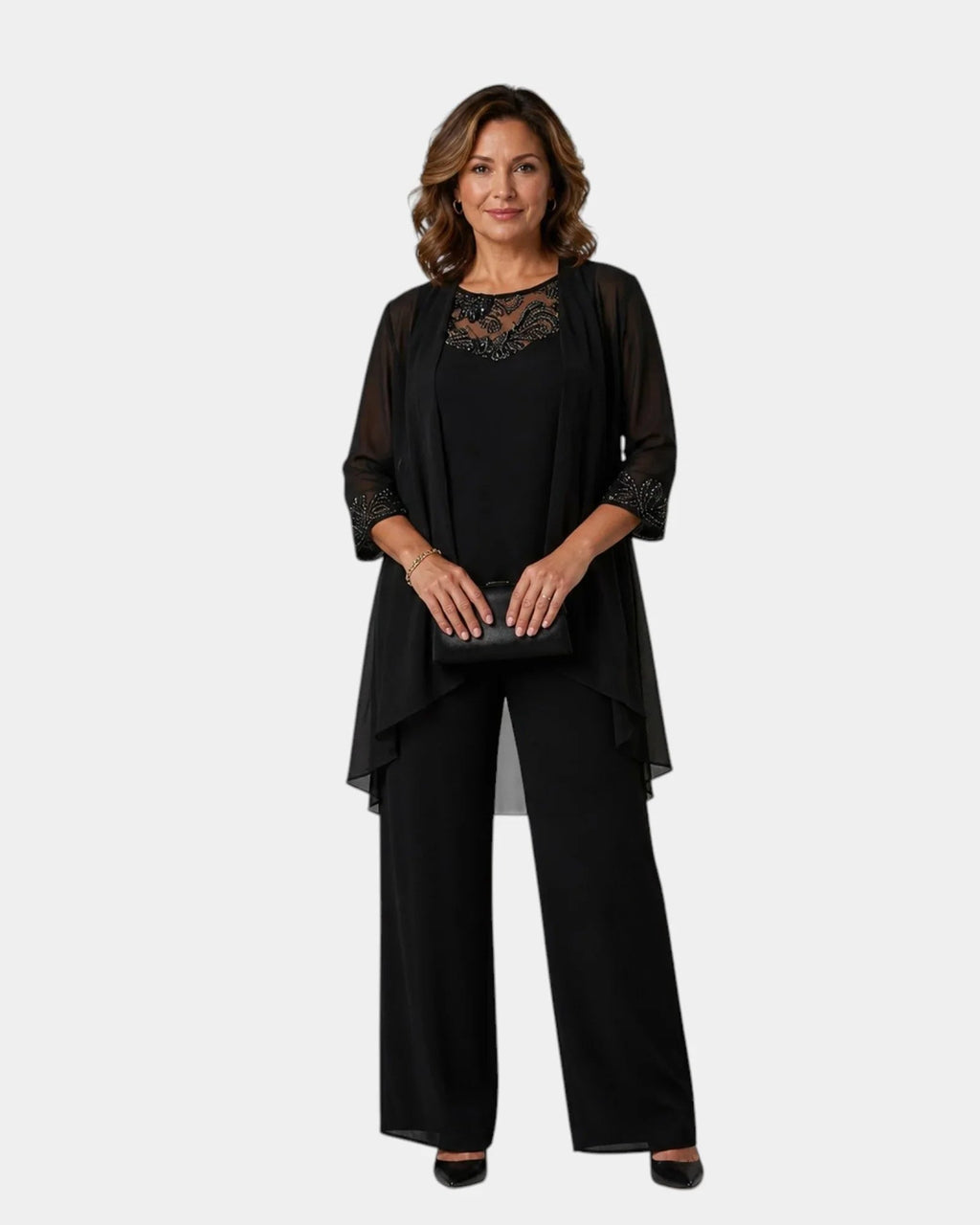 Adalie | Ensemble aus Hose, Bluse und passendem Mantel