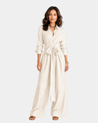 Cybèle | Eleganter Jumpsuit mit langen Ärmeln und Gürtel