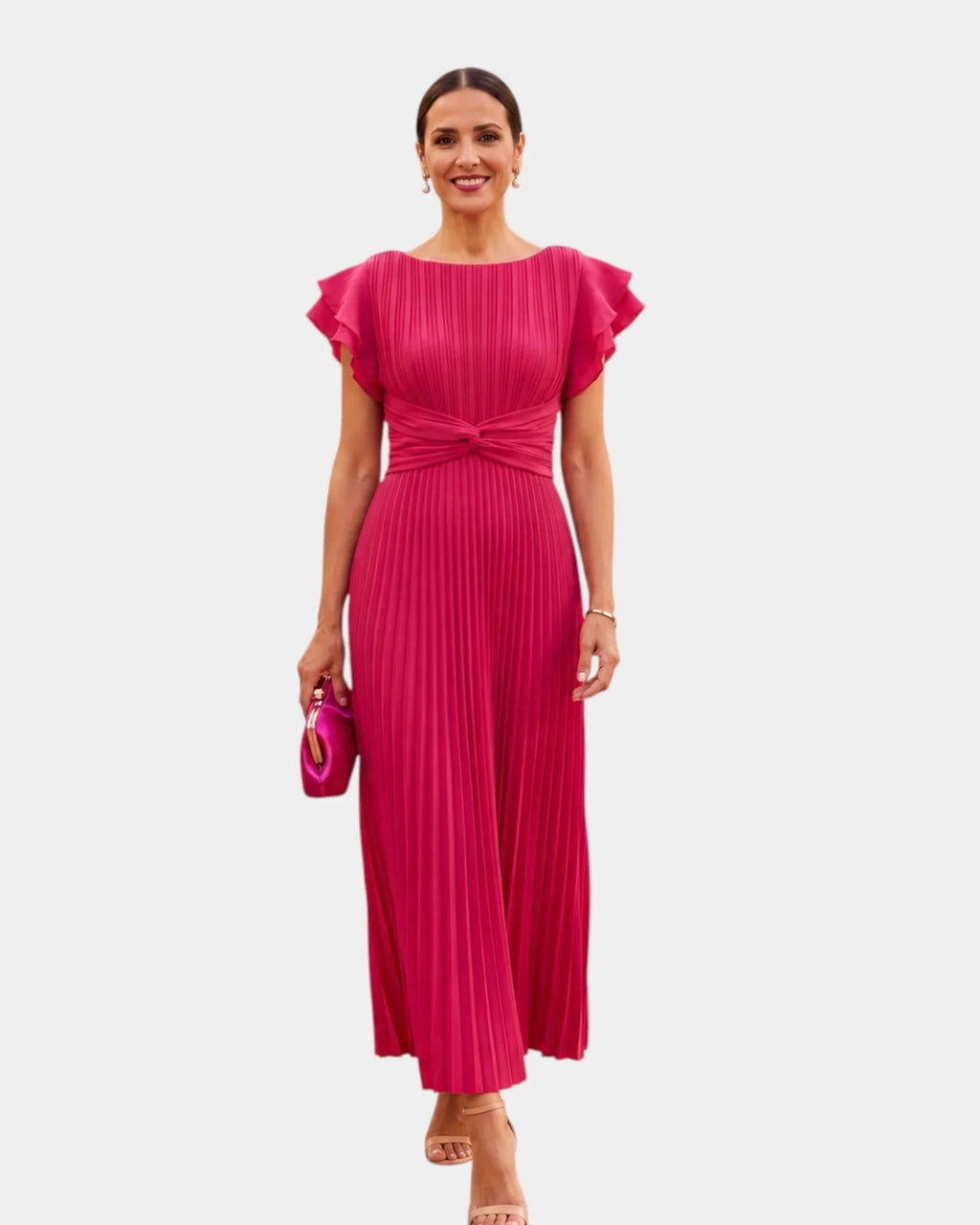Wiam | Elegantes plissiertes Maxikleid
