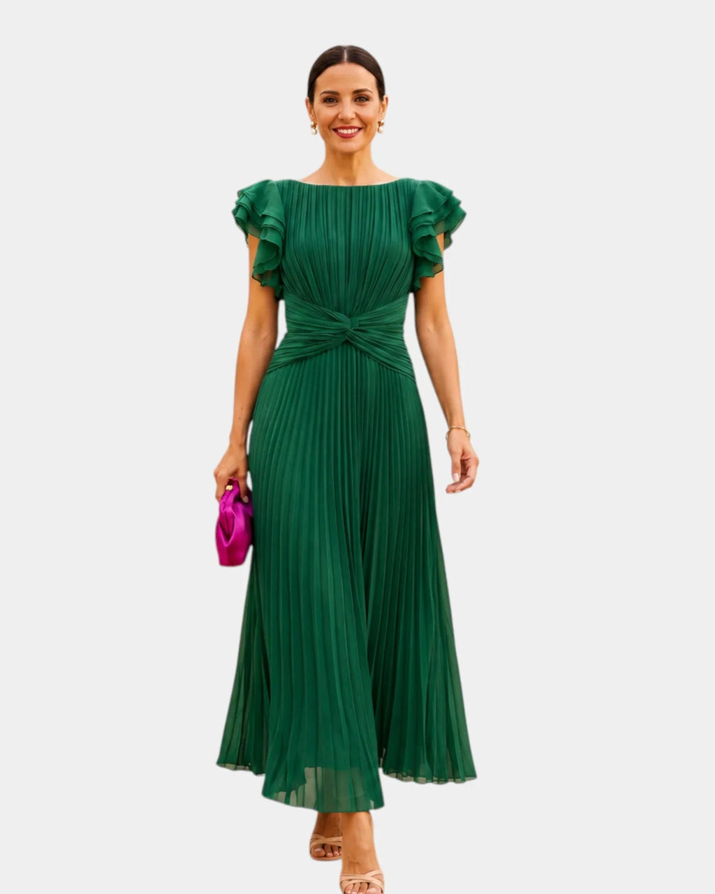 Wiam | Elegantes plissiertes Maxikleid