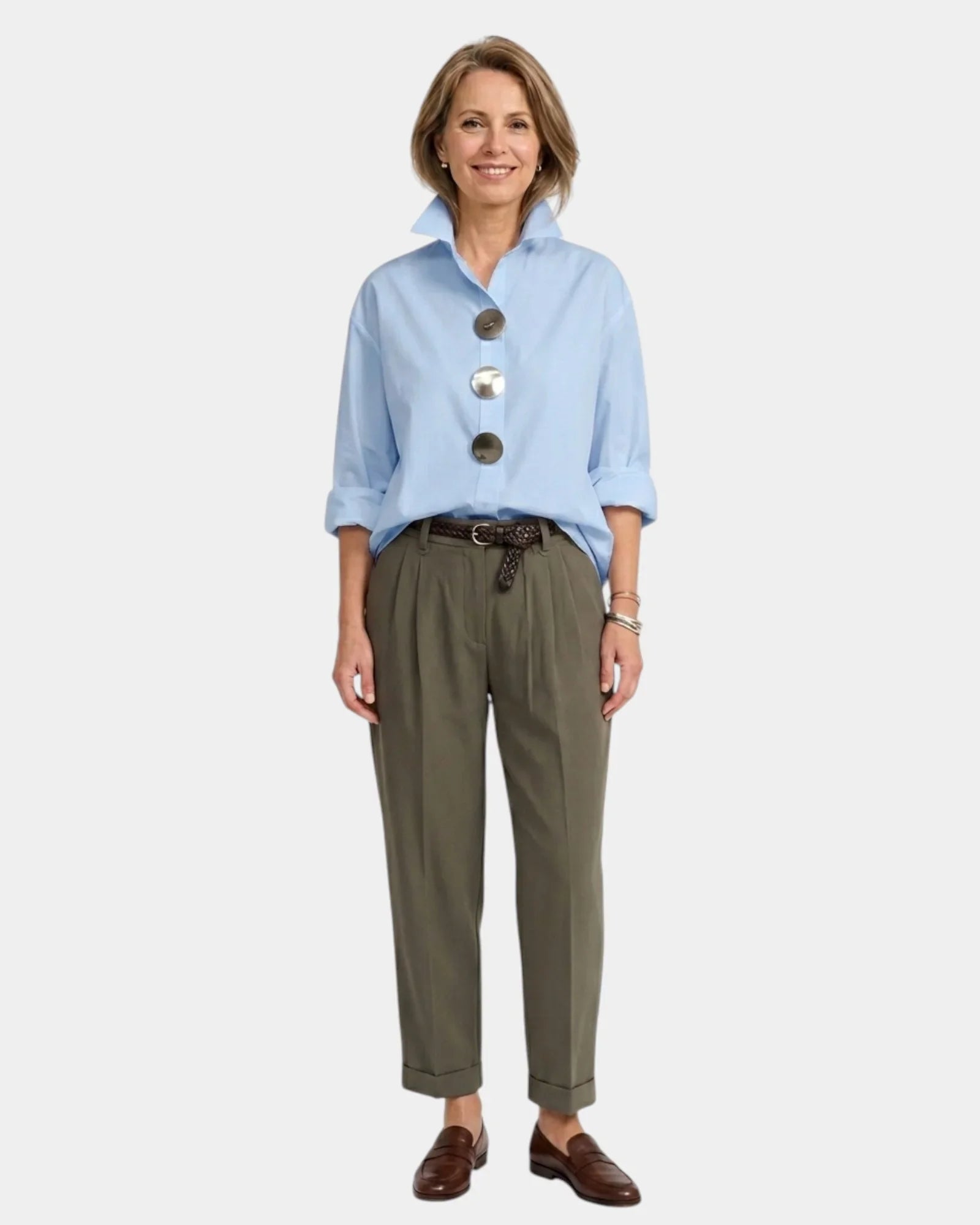 Perle | Bluse mit Stehkragen