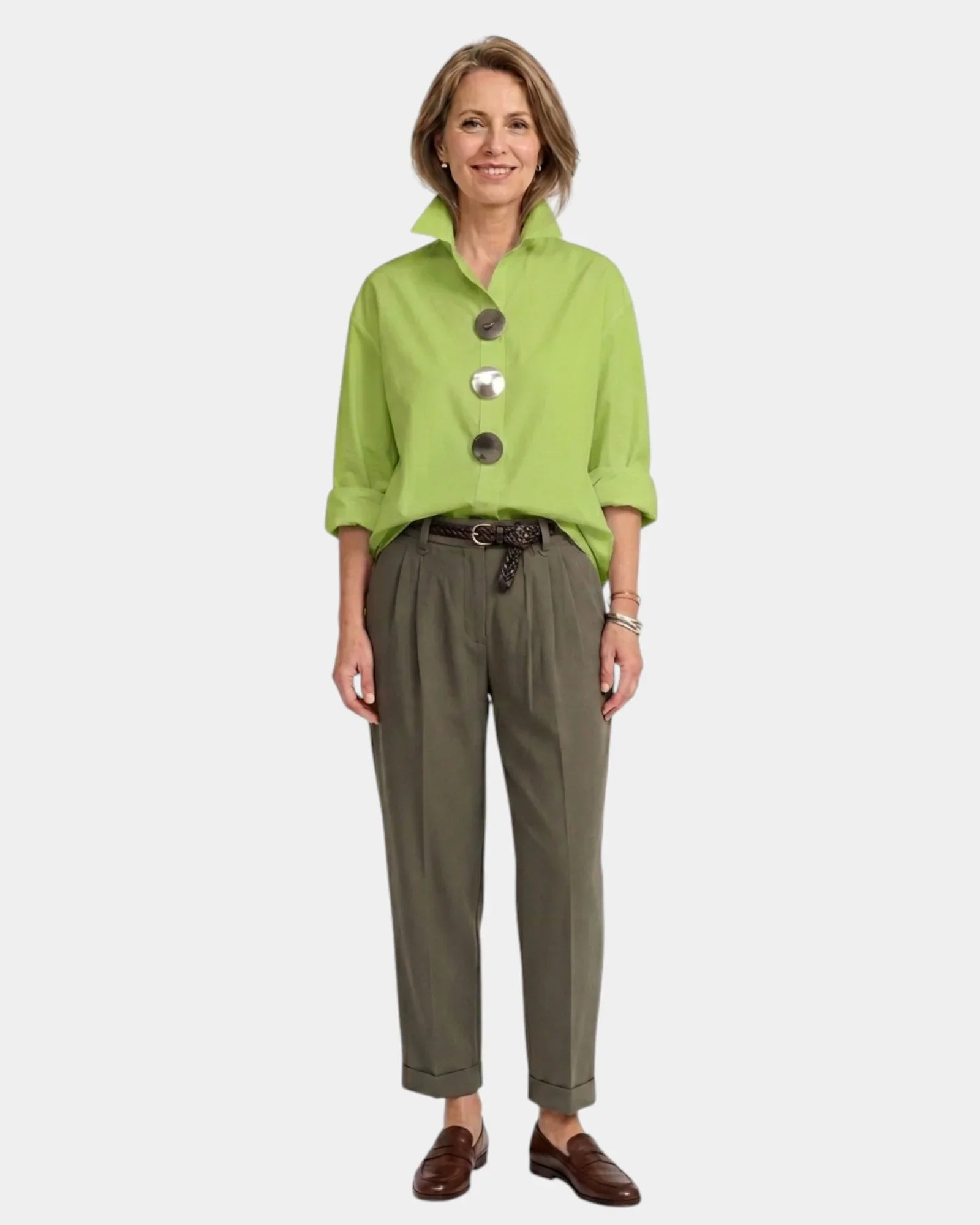 Perle | Bluse mit Stehkragen