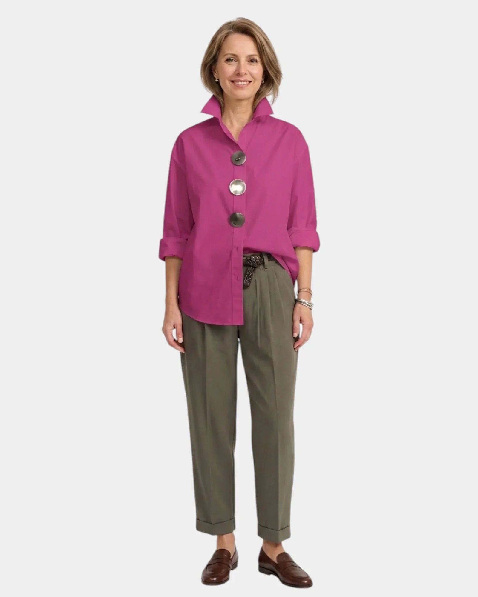 Perle | Bluse mit Stehkragen