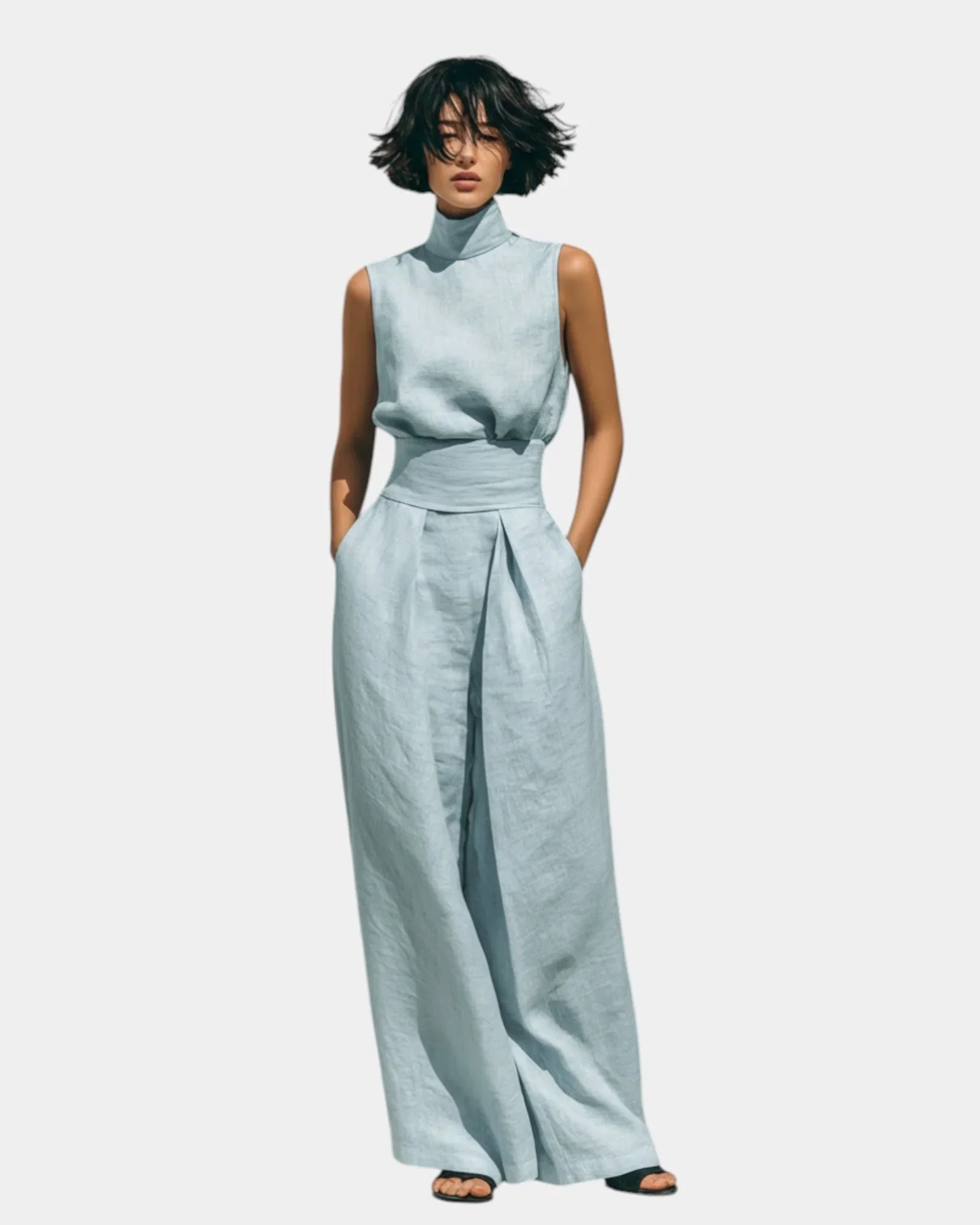 Falyne | Minimalistisches Ensemble aus Tanktop und weitem Hosen