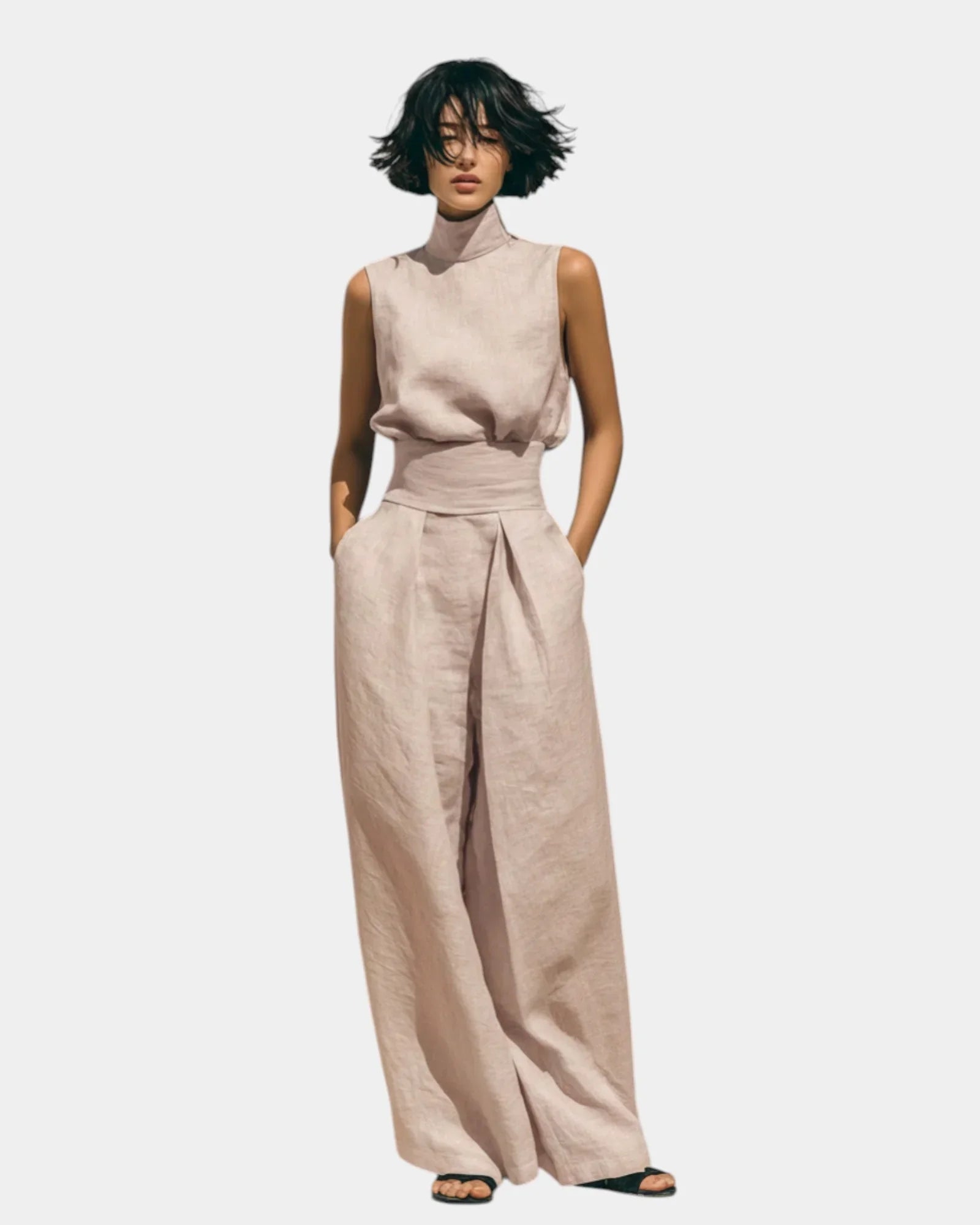 Falyne | Minimalistisches Ensemble aus Tanktop und weitem Hosen