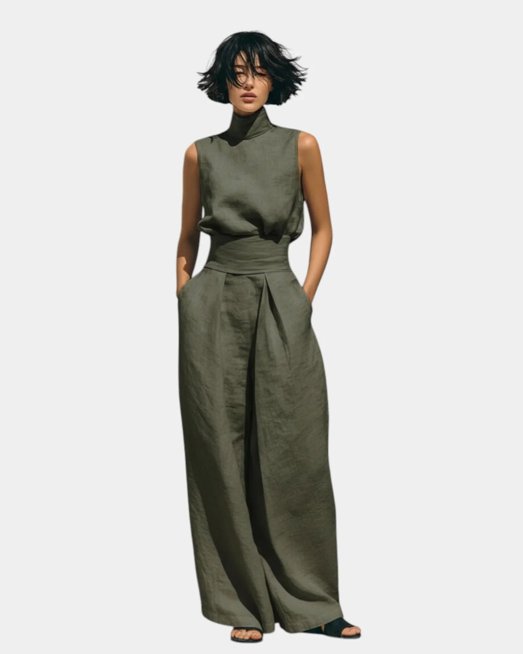 Falyne | Minimalistisches Ensemble aus Tanktop und weitem Hosen