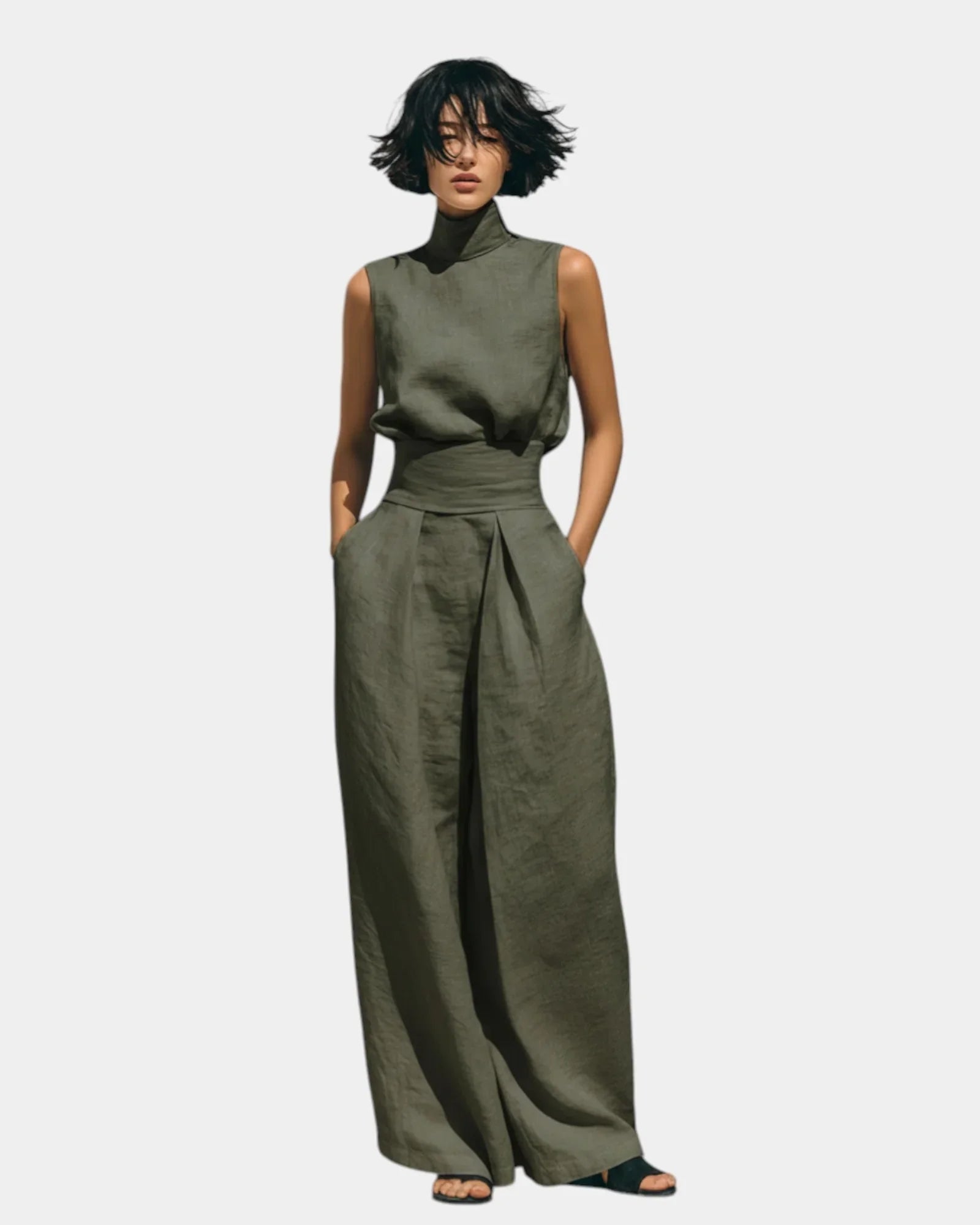 Falyne | Minimalistisches Ensemble aus Tanktop und weitem Hosen