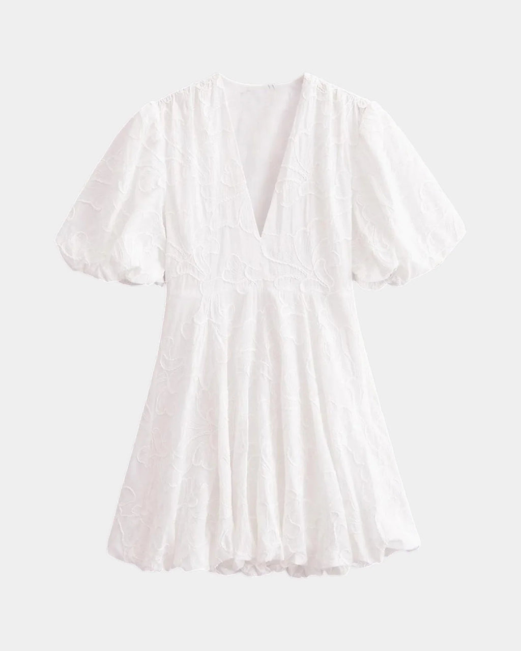 Anastasie | Mini-Kleid mit Volantärmeln und Stickereien