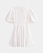 Anastasie | Mini-Kleid mit Volantärmeln und Stickereien