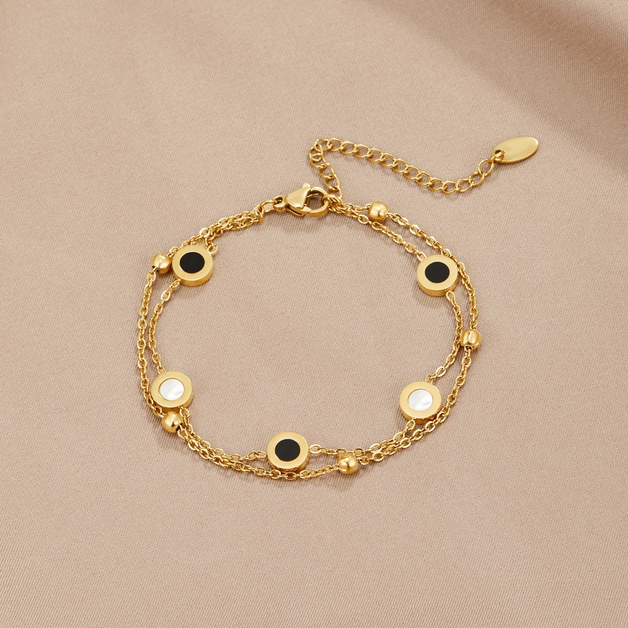 Victoire | Armband aus Onyx und Weißem Stein