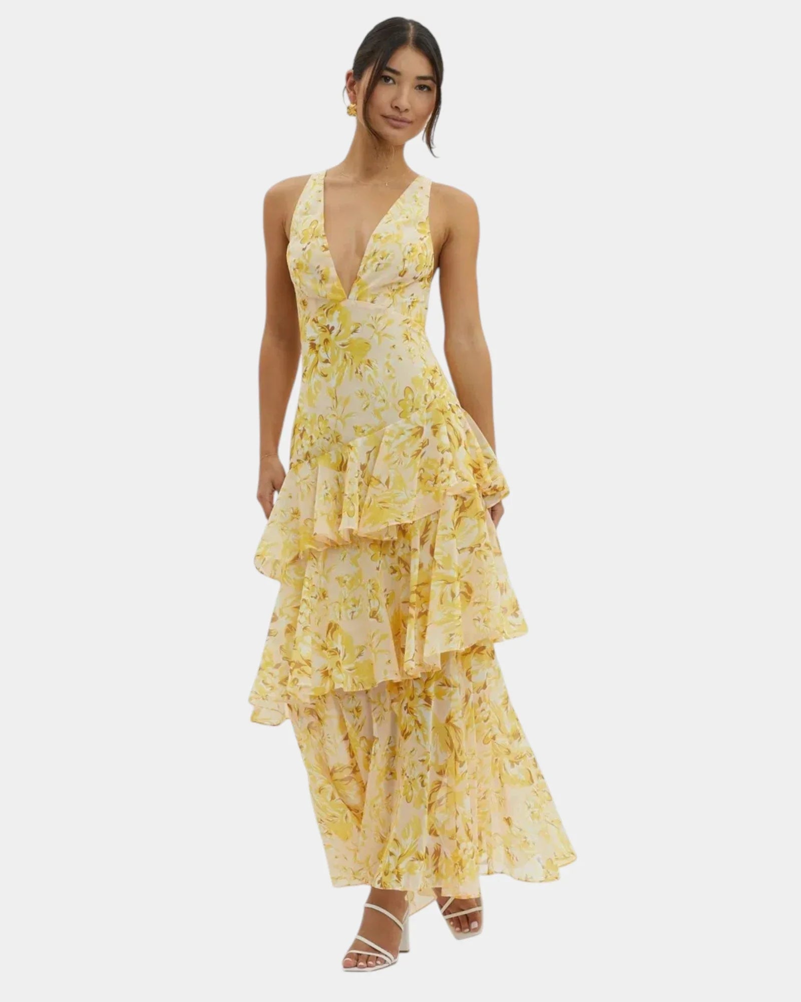 Isa | Elegantes maxikleid mit floralem Muster