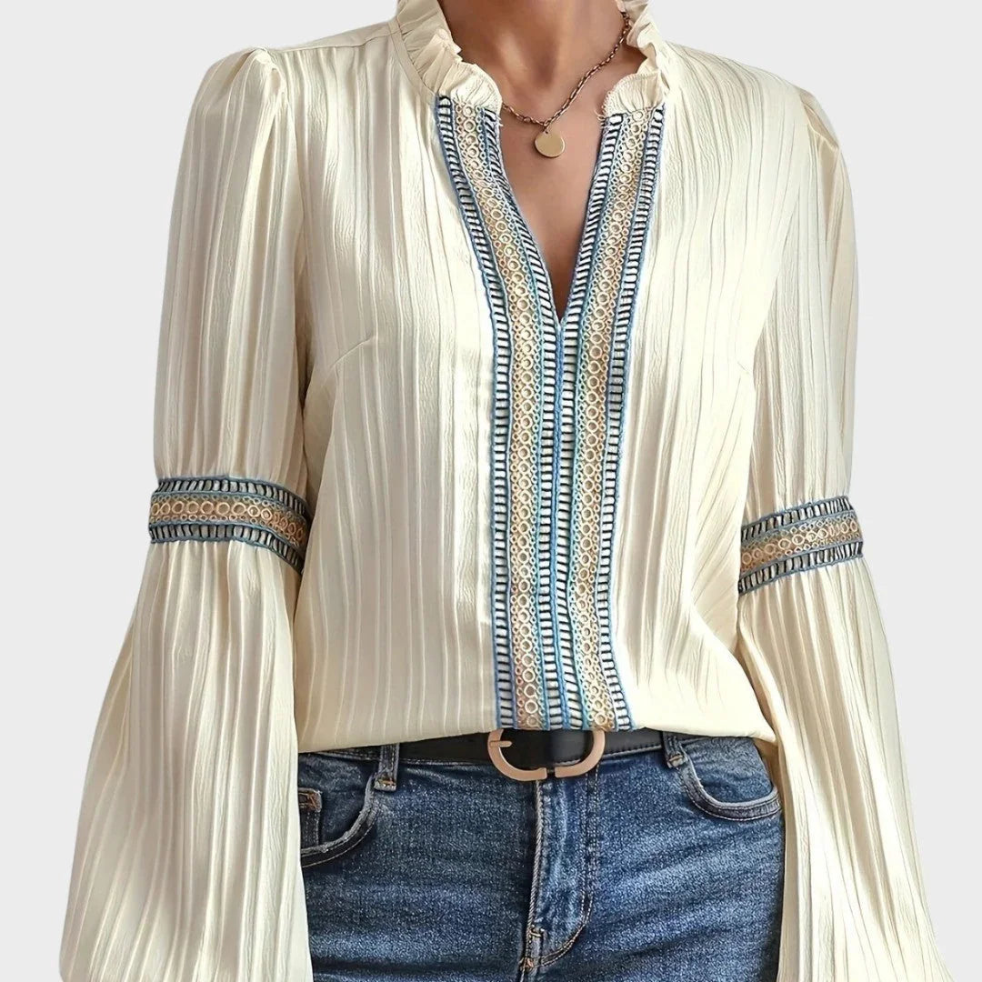 Lola | Vintage Bluse mit V-Ausschnitt