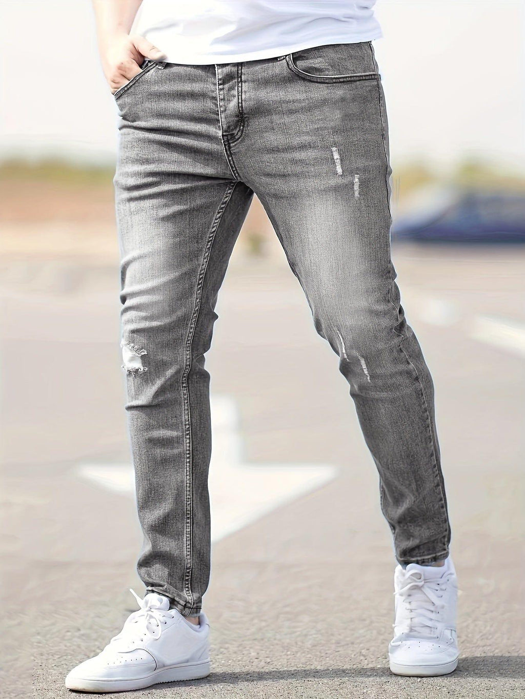 Alex | Slim Fit Trendige Zerrissene Jeans