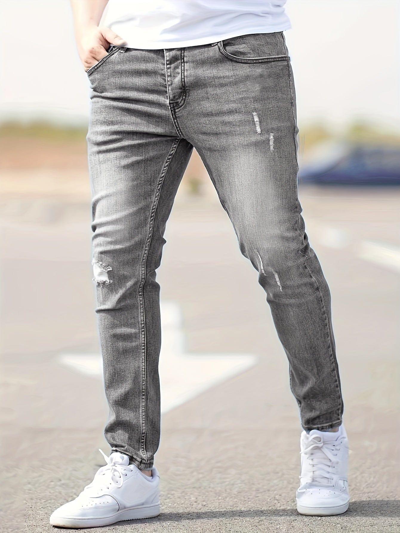 Alex | Slim Fit Trendige Zerrissene Jeans