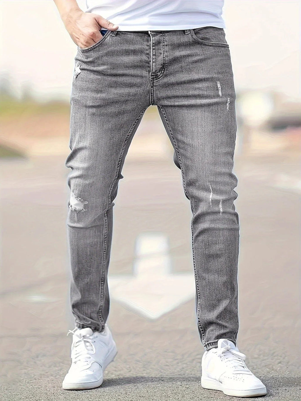 Alex | Slim Fit Trendige Zerrissene Jeans
