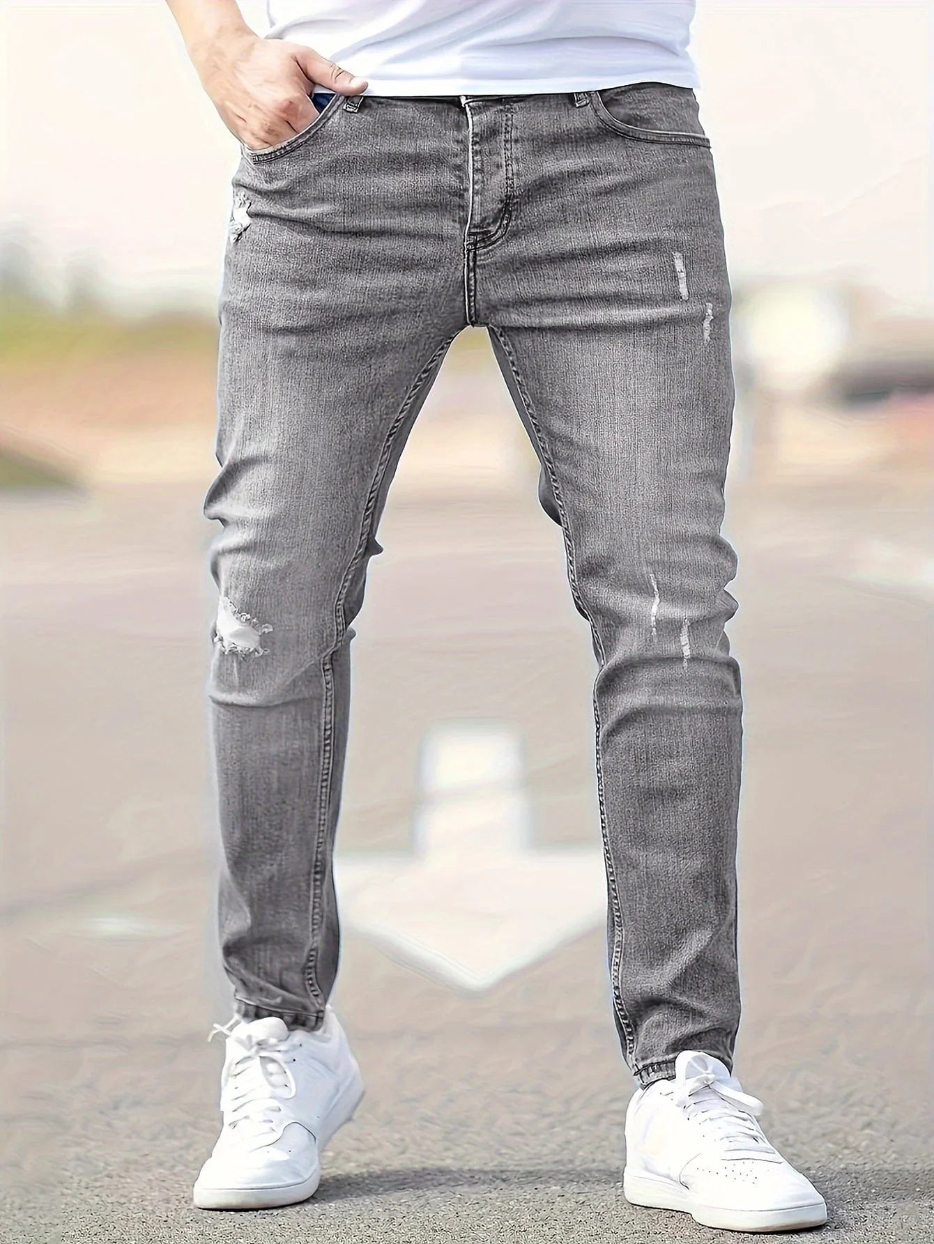 Alex | Slim Fit Trendige Zerrissene Jeans