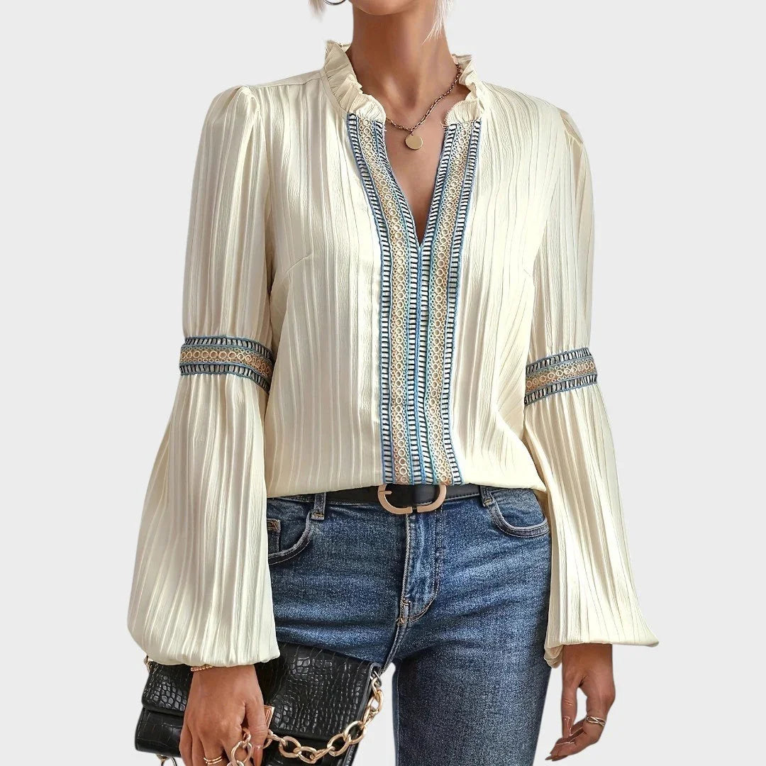 Lola | Vintage Bluse mit V-Ausschnitt