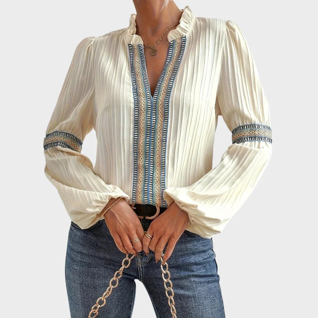 Lola | Vintage Bluse mit V-Ausschnitt