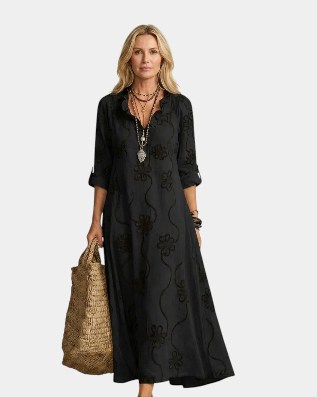 Savina | Maxikleid mit Stickerei
