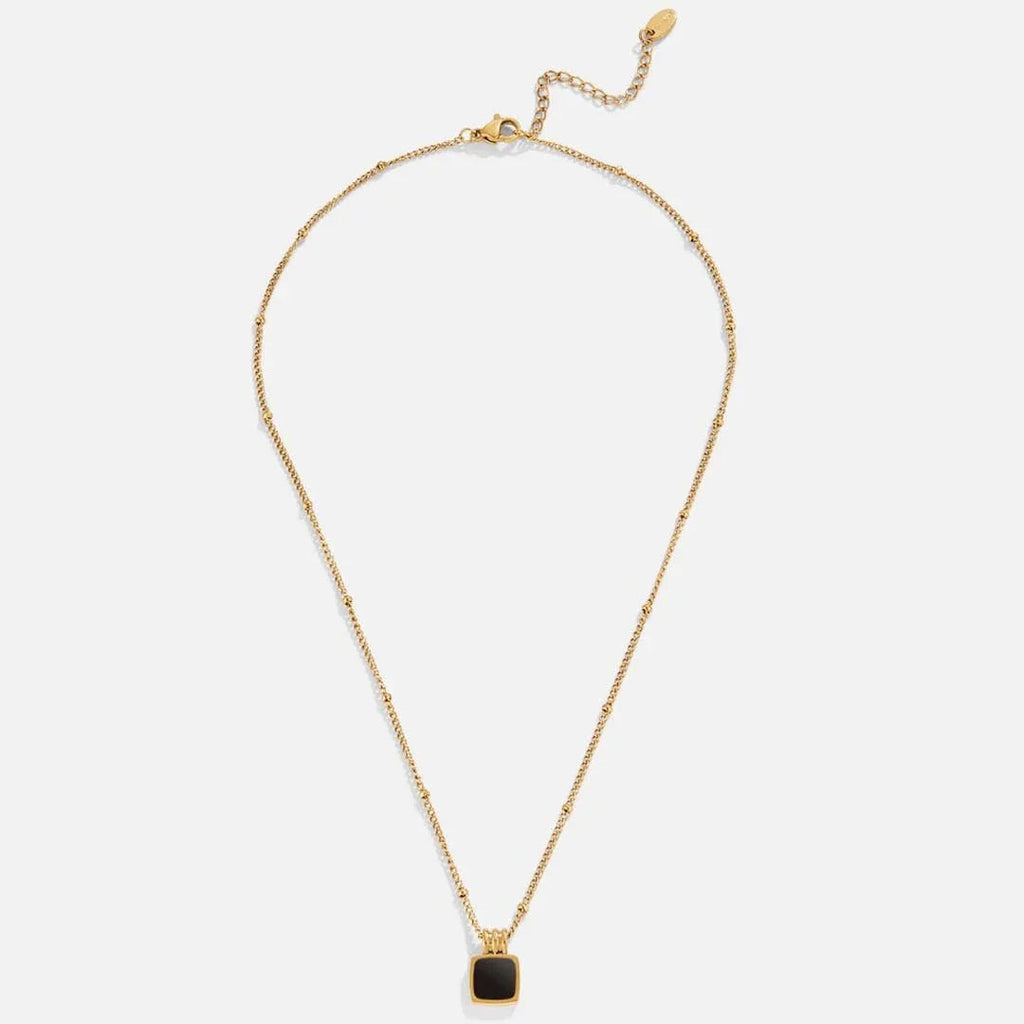 Coralie | Chic Schwarz Gold Pendant Necklace