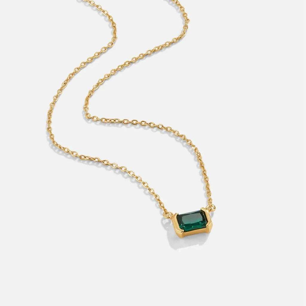 Fleur | Collier aus Grüner Smaragd mit Goldbeschichtung